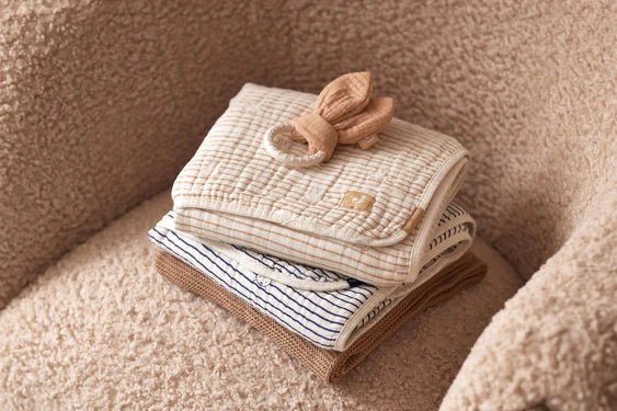 Jollein Wiegdeken Miffy Stripe Biscuit 75X100cm - Jollein - Babywinkel - 8717329381094