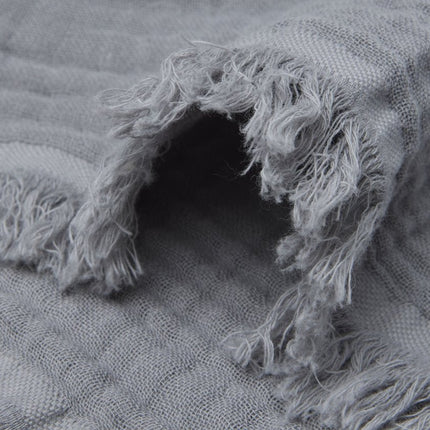 Jollein Wiegdeken Muslin Fringe Storm Grey 120x120cm - Jollein - Babywinkel - 8717329365353