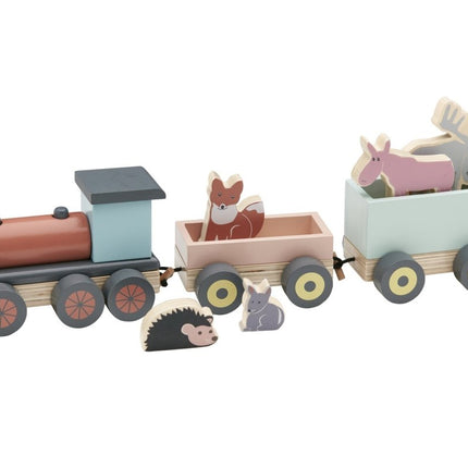 Kid's Concept Houten Speelgoed Speeltrein Met Dieren - Kid's Concept - Babywinkel - 7340028725404