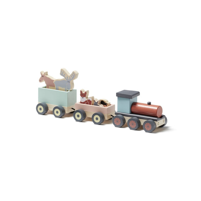 Kid's Concept Houten Speelgoed Speeltrein Met Dieren - Kid's Concept - Babywinkel - 7340028725404