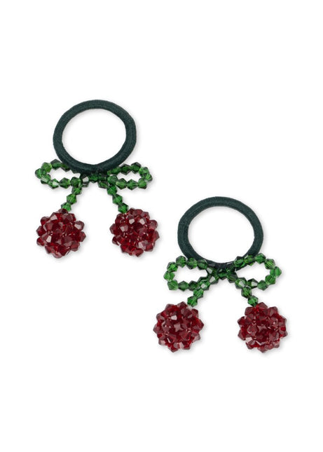 Konges Slojd 2 Pack Cherry Hair Elastic Red/Glitter - Babywinkel - 5715681039311