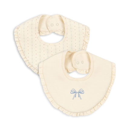 Konges Slojd Basic 2 Pack Frill Bib Fete De Fleur/Seedpearl - Babywinkel - 5715681002452