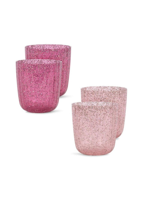 Konges Slojd Bekertje Glitter Sparkling Pink Mix 4st - Babywinkel - 5715681057209