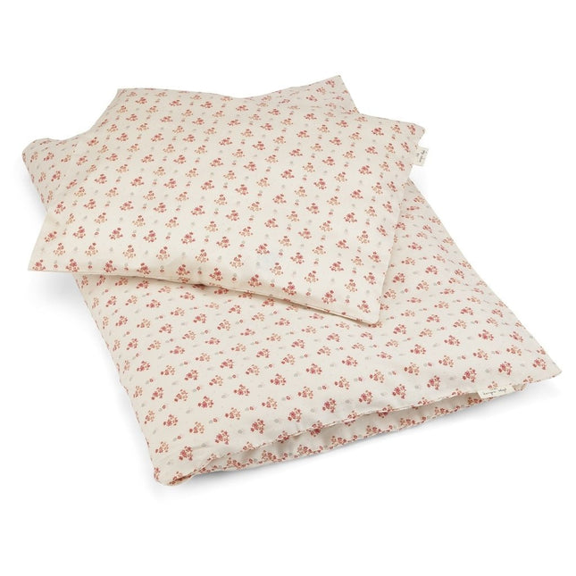 Konges Slojd Dekbedovertrek Junior Vintage Floral Red 140x100cm koop je bij Babywinkel