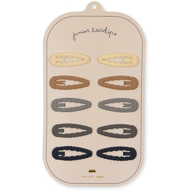 Konges Slojd Haarspeldje Baby Junior Scallop Bleu Shades 10st - Konges Slojd - Babywinkel - 5715404009010