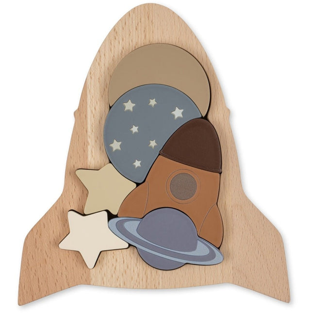 Konges Slojd Houten Speelgoed Puzzle Rocket Fsc Multi Color koop je bij Babywinkel