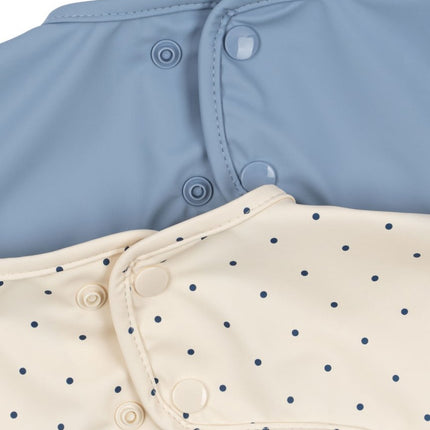 Konges Slojd Slabbetje Lange Mouwen Navy Dot Rain Washed 2St koop je bij Babywinkel