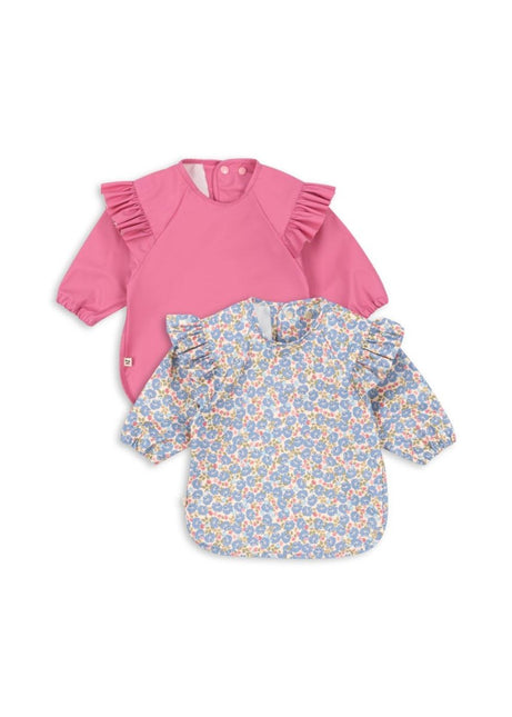 Konges Slojd Slabbetje Met Mouwen Frill Fleur/ Chateau Rose 2St koop je bij Babywinkel
