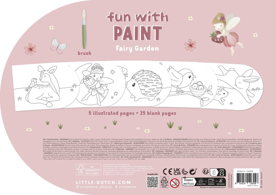LD Verfboek Fairy Garden 30 bladzijdes inclusief verf en kwast koop je bij Babywinkel