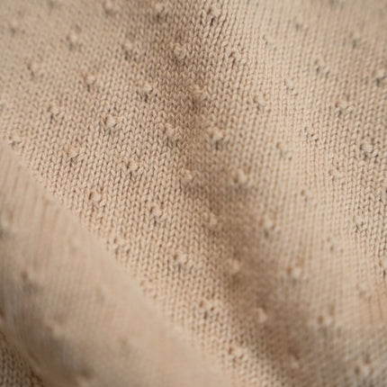 Ledikantdeken gebreid/fleece - Pure Soft Beige - Babywinkel - 8721122584354