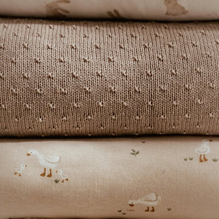 Ledikantdeken gebreid/fleece - Pure Soft Beige - Babywinkel - 8721122584354