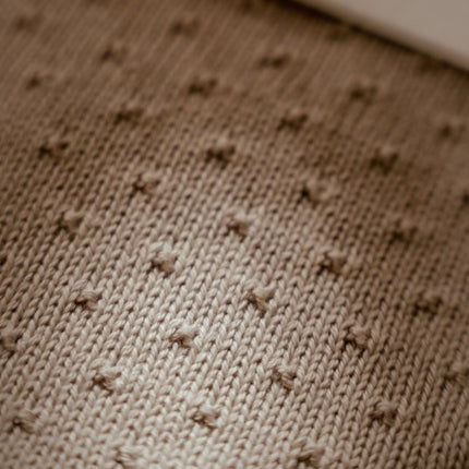 Ledikantdeken gebreid/fleece - Pure Soft Beige - Babywinkel - 8721122584354