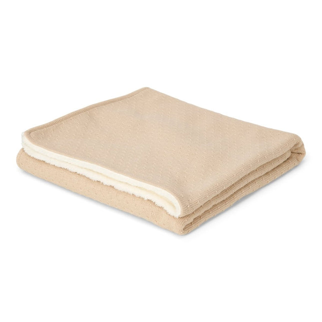 Ledikantdeken gebreid/fleece - Pure Soft Beige - Babywinkel - 8721122584354