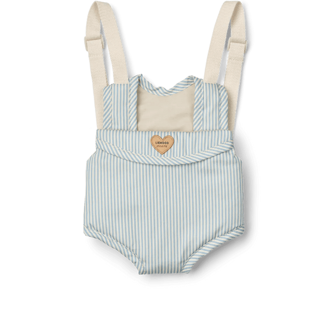 Liewood Poppendraagzak Y/D Stripe Beach Blue / Creme De La Creme koop je bij Babywinkel