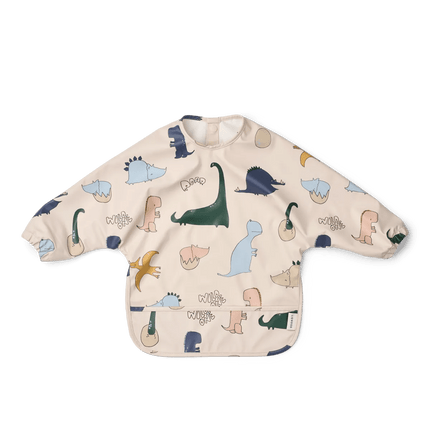 Liewood Slabbetje Dino Roar / Sandy Lange Mouwen koop je bij Babywinkel