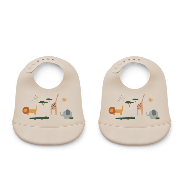 Liewood Slabbetje Tilda Safari Sandy 2St koop je bij Babywinkel