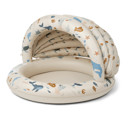 Liewood Zwembad Met Zonnescherm Sea Creature/Sandy 108Cm koop je bij Babywinkel