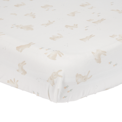 <tc>Little Dutch</tc> Sábana bajera Cuna Blanca Bebé Conejito