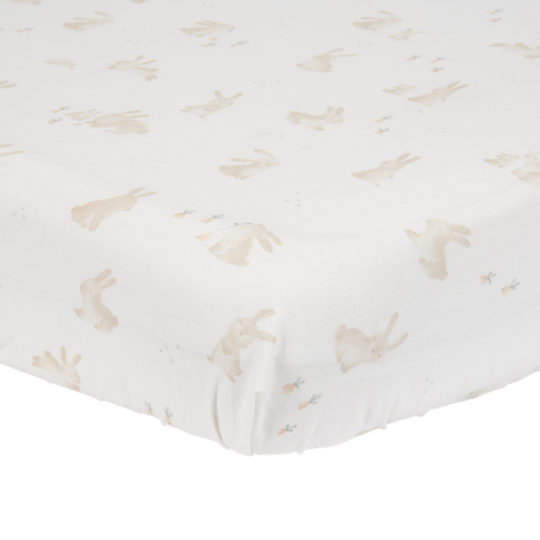 <tc>Little Dutch</tc> Sábana bajera Cuna Blanca Bebé Conejito