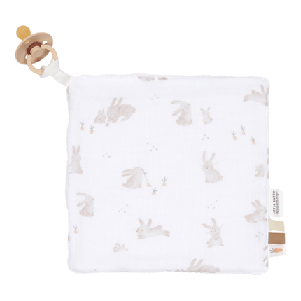 <tc>Little Dutch</tc> Manta de peluche Hidrófila Blanca Conejito 20X20Cm