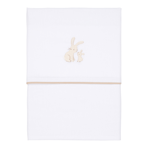 <tc>Little Dutch</tc> Sábana bajera Baby Bunny Blanco Bordada