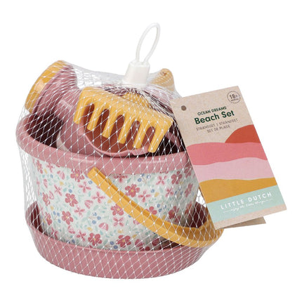 Little Dutch Pink Flower Strandset 9,5cm 5 dlg - Babywinkel - 8712051142388