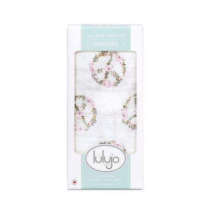 Lulujo Hydrofiele Doek Peace 120x120cm - Lulujo - Babywinkel - 628233451545
