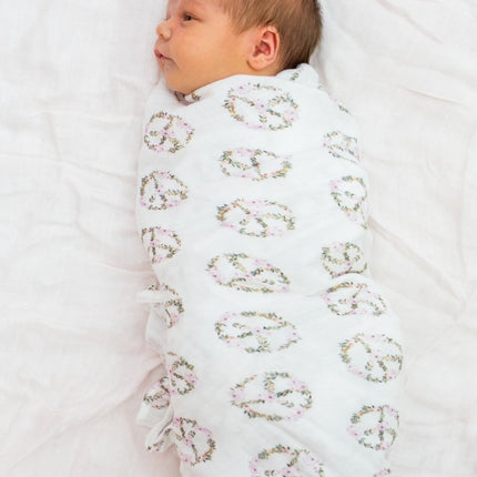 Lulujo Hydrofiele Doek Peace 120x120cm - Lulujo - Babywinkel - 628233451545