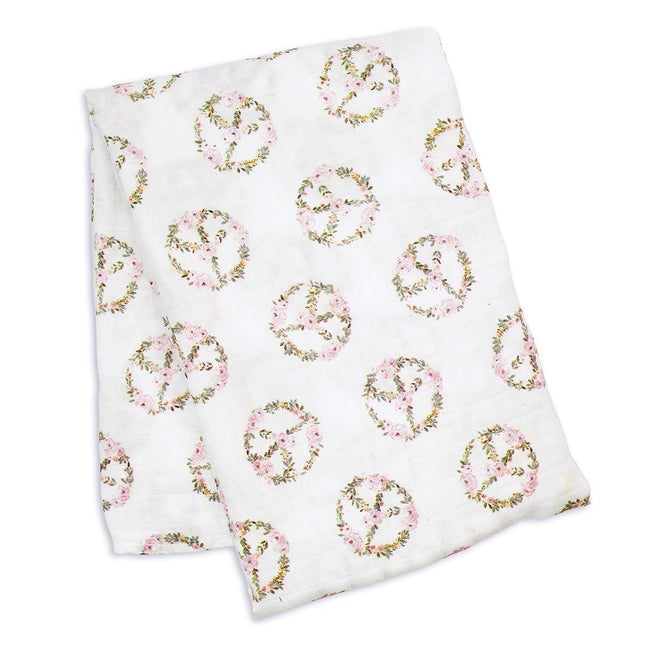 Lulujo Hydrofiele Doek Peace 120x120cm koop je bij Babywinkel