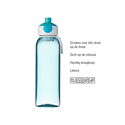 Mepal Waterfles Kind Pop - Up Campus 500ml Pink - Mepal - Babywinkel - 8711269949666