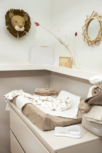 Meyco Aankleedkussenhoes Taupe 50x70cm koop je bij Babywinkel