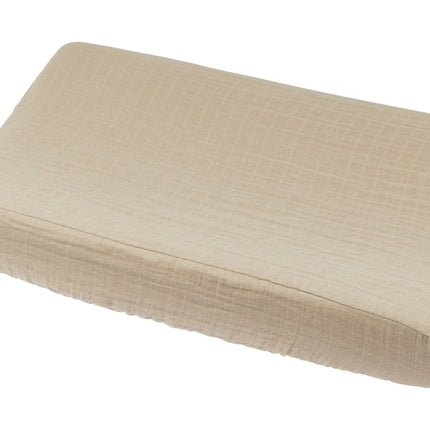 Meyco Baby Uni Aankleedkussenhoes Pre - Washed Hydrofiel Sand 50X70Cm - Meyco - Babywinkel - 4054703483062