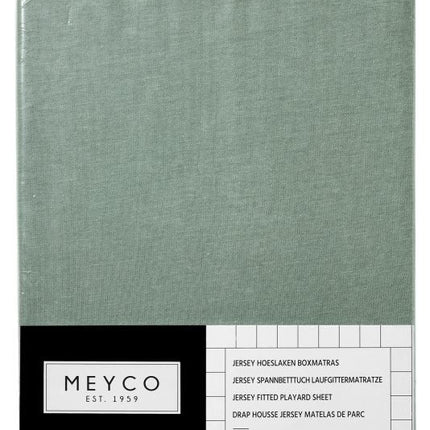 Meyco Hoeslaken Jersy Boxmatras Stone Green 75x95cm - Meyco - Babywinkel - 4054703566222