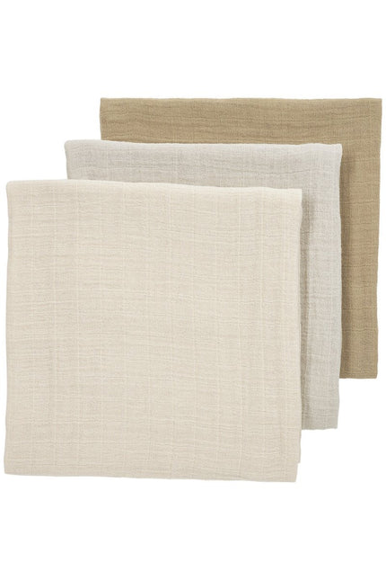 Meyco Hydrofiele Doek 3 - Pack Soft Sand/Greige/Taupe 70X70cm - Meyco - Babywinkel - 4054703152432