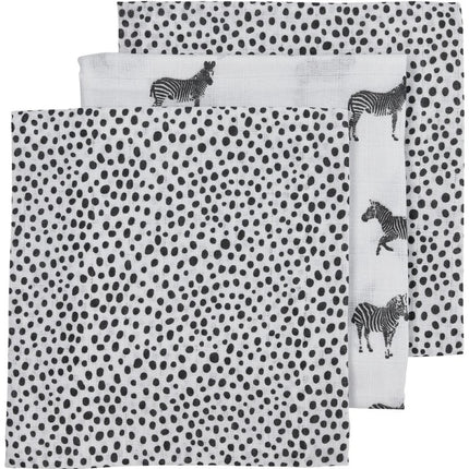 Meyco Hydrofiele Doek 3St Zebra Animal - Cheetah Black - Meyco - Babywinkel - 4054703452402