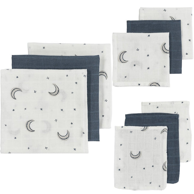 Meyco Hydrofiele Doek Baby Moon Indigo 9 - Pack koop je bij Babywinkel