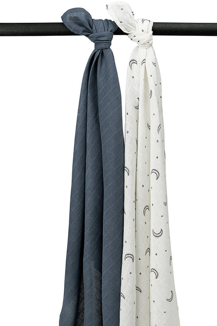 Meyco Hydrofiele Doek Moon 2 - Pack Indigo 120X120cm - Meyco - Babywinkel - 4054703152227