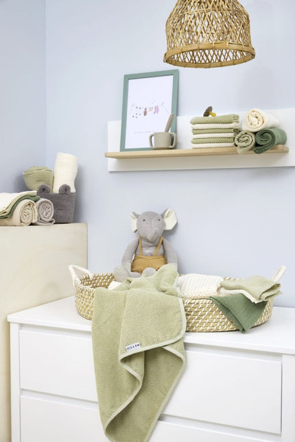 Meyco Hydrofiele Doek Natural/Soft Olive 120Cm 2St - Babywinkel - 4054703508628