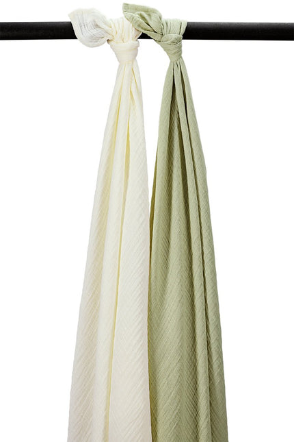 Meyco Hydrofiele Doek Natural/Soft Olive 120Cm 2St - Babywinkel - 4054703508628