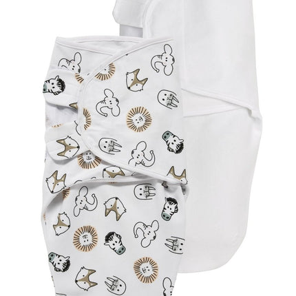 Meyco Inbakerdoek Animal/Uni Wit 0 - 3 mnd 2st - Meyco - Babywinkel - 4054703310191