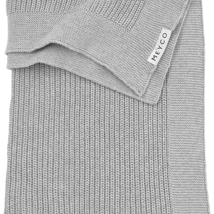 Meyco Ledikantdeken Rib Grey Melange - Meyco - Babywinkel - 4054703530902