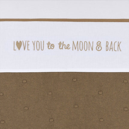 Meyco Ledikantlaken Love You To The Moon & Back Toffee 100X150cm - Meyco - Babywinkel - 4054703842999