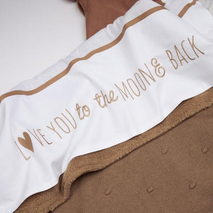 Meyco Ledikantlaken Love You To The Moon & Back Toffee 100X150cm - Meyco - Babywinkel - 4054703842999