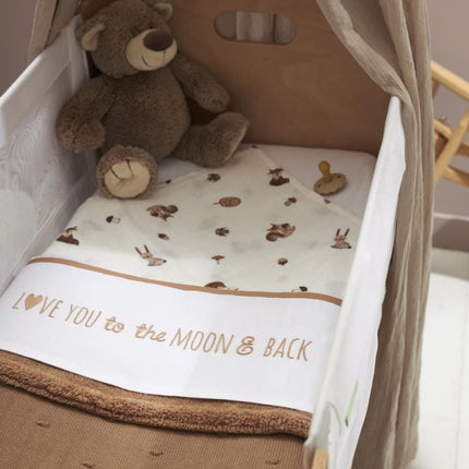 Meyco Ledikantlaken Love You To The Moon & Back Toffee 100X150cm - Meyco - Babywinkel - 4054703842999