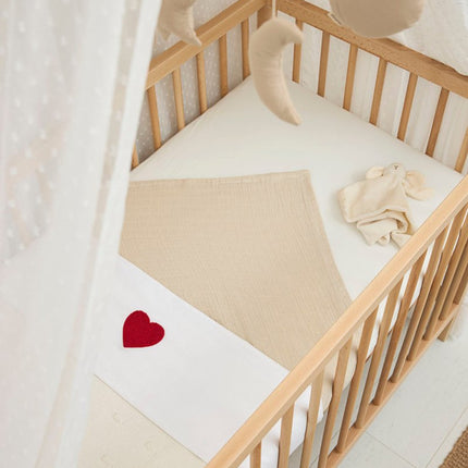 Meyco Ledikantlaken Sweet Heart Red 100X150cm - Meyco - Babywinkel - 4054703625929