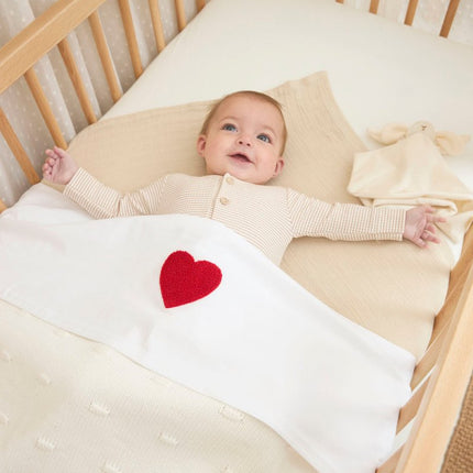 Meyco Ledikantlaken Sweet Heart Red 100X150cm - Meyco - Babywinkel - 4054703625929