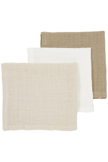 Meyco Monddoekje 3 - Pack Offwhite/Soft Sand/Taupe 30X30cm - Meyco - Babywinkel - 4054703169218