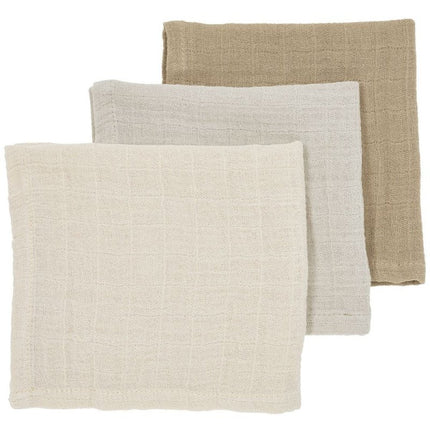 Meyco Monddoekje 3 - Pack Soft Sand/Greige/Taupe 30X30cm - Meyco - Babywinkel - 4054703169225