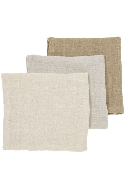 Meyco Monddoekje 3 - Pack Soft Sand/Greige/Taupe 30X30cm - Meyco - Babywinkel - 4054703169225