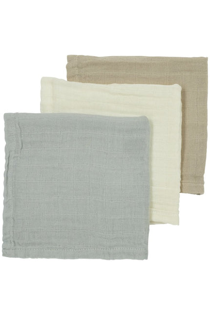 Meyco Monddoekje 3St Offwhite/Light Grey/Toffee - Meyco - Babywinkel - 4054703490657